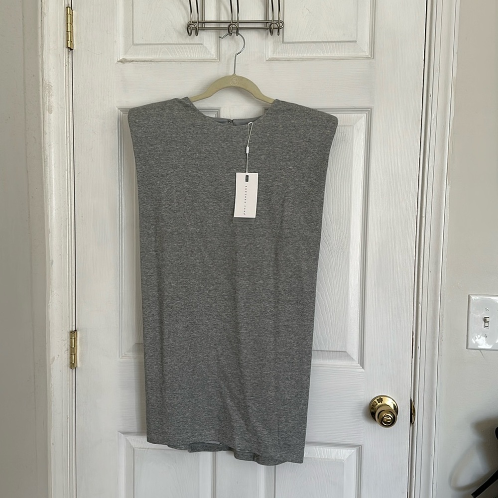 Padded t-shirt dress - heather grey